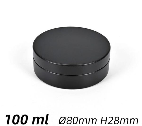 

100ml aluminum jars black metal tin cosmetic containers crafts aluminum boxs fast shipping sn3317