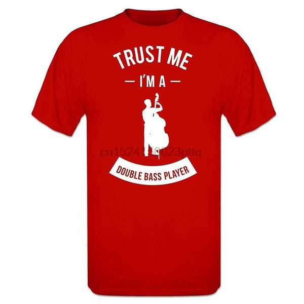 

cartoon hip hop shirt o-neck trust me im a double bass men short sleeve broadcloth t shirt