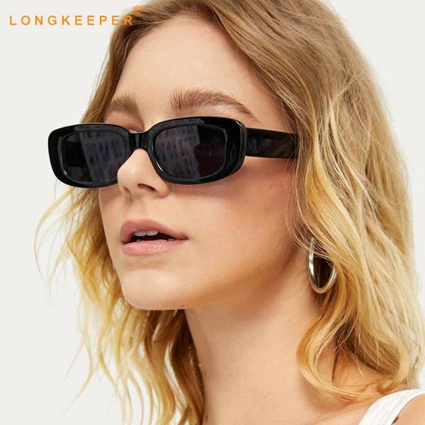 

sunglasses 2021 rectangle women trendy vintage small narrow square sun glasses brand design female eyewear travel, White;black
