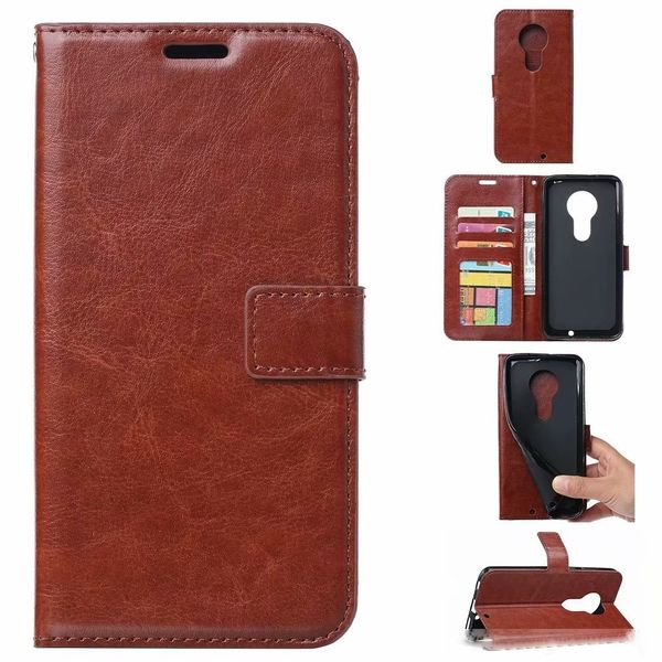 

for moto g7 g6 e5 play plus crazy horse wallet leather pu tpu phone with p frame cover cases case