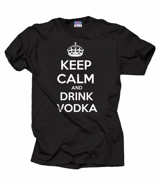 

keep calm and drink vodka t-shirt cool party club lounge tee shirt