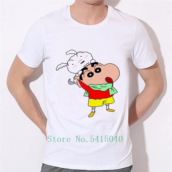 

2020 summer men harajuku t shirt cute crayon shin chan and dog cartoon tee funny