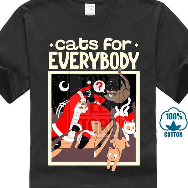 

кошки santa christmas t shirt для всех смешные дети мужские 6xl