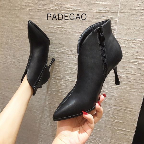 

fashion women boots 2020 black solid winter concise riding high-heeled elegant women boots