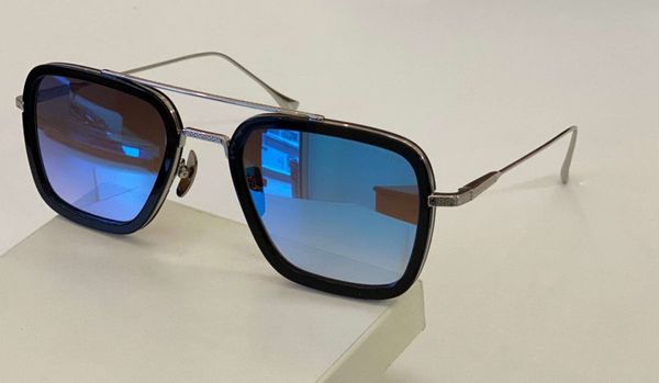 

men square sunglasses 7806 silver black frame blue lens sonnenbrille mens sunglasses eyewear outdoor summer new with box, White;black