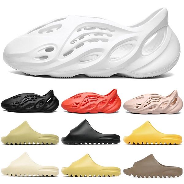 

kanye west slides foam runner slippers for men women trainers sandals triple black white red resin bone desert sand size 36-45