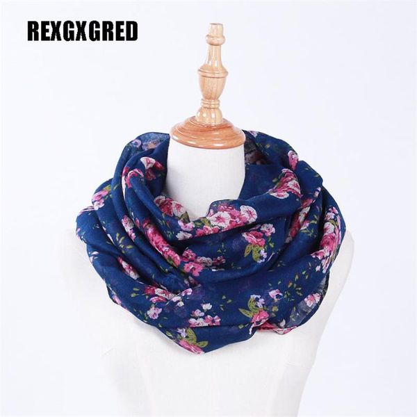 

scarves fashion warm women flower loop scarf female small rose print ring infinity shawl wrap, Blue;gray