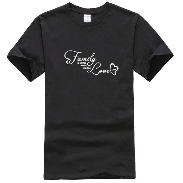 

family love text line art o neck cotton t shirt men and woman summer short sleeve designed casual tee m01065