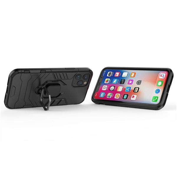 

2 in 1 car stand holderfinger ring phone case hard phone case for iphone 11 pro armor case back cover