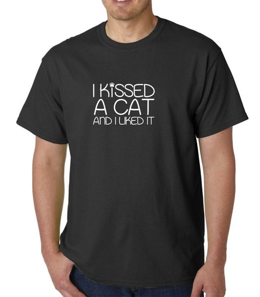 

i kissed a cat and i liked it t-shirt animal lover pet tee t shirt kiss funny men clothes tee shirt
