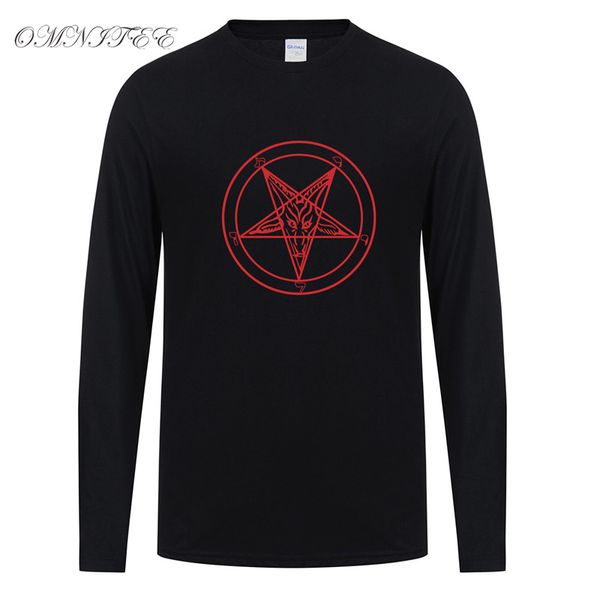 

spring new satanic goat baphomet t shirt men cotton long sleeve t shirts funny new man t-shirt camisetas hombre ot-839