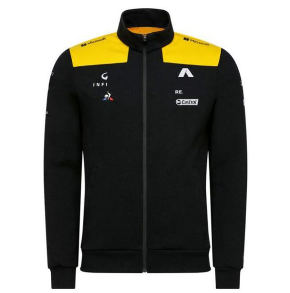 

formula 1 racing renault team 2020 soft shell cotton jacket custom jacket plus fleece hooded zipper sweatshirte