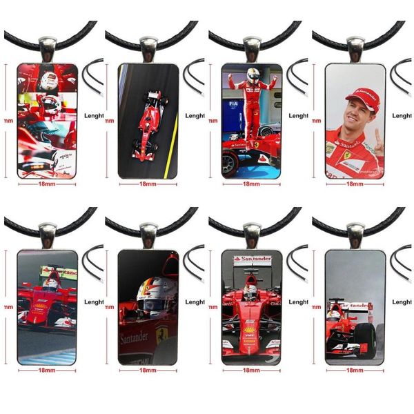 

fashion glass cabochon pendant necklace with women steel plated statement jewelry for women gift sebastian vettel, Silver