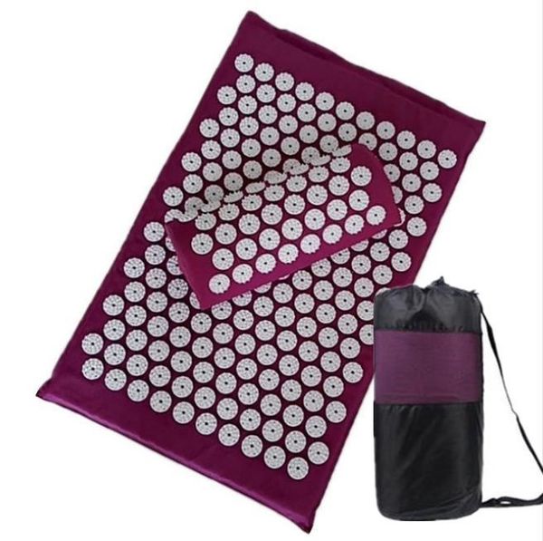 

acupressure relieve back body pain spike mat massager (appro.62*38cm)cushion acupuncture yoga massage mat/pillow