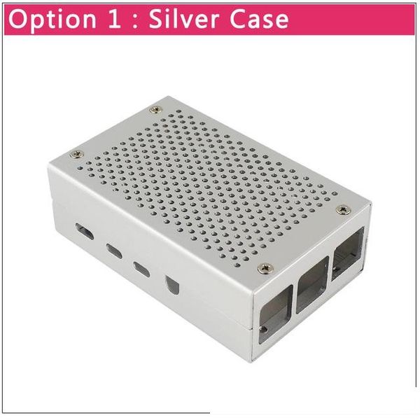 

demo board & accessories demo board accessories raspberry pi 4 aluminum case silver black metal shell housing | cooling fan heat sink