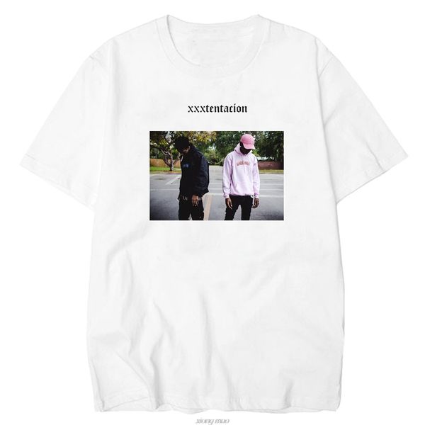 

xxxtentacion mens tshirt summer o-neck white t-shirt hip hop rapper print t shirt homme basic harajuku summer top