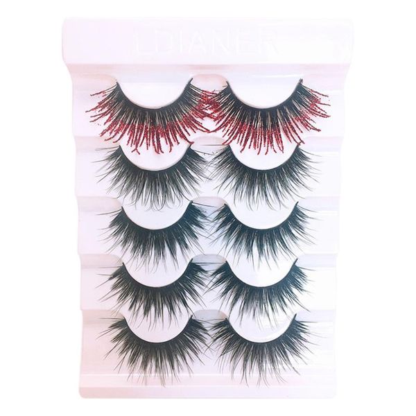 

5paire luxury lashes 3d mink eyelashes handmade reusable natural curling thick eyelashes popular false lashes makeup l58