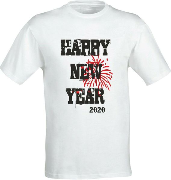

happy new year 2020 christmas full color sublimation t shirt cotton customize tee shirt