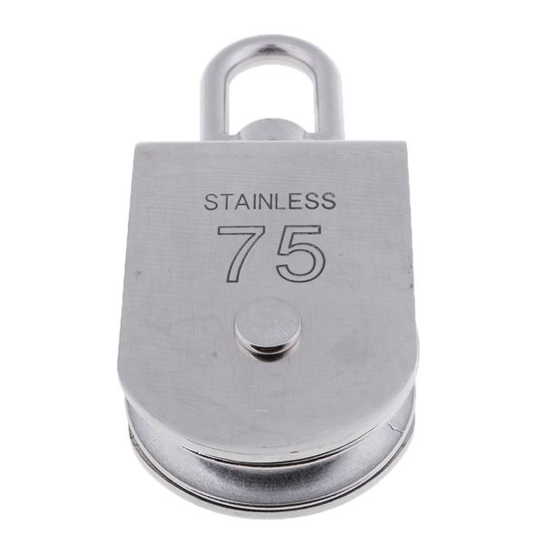 

75mm 304 stainless steel single wheel swivel lifting rope pulley block