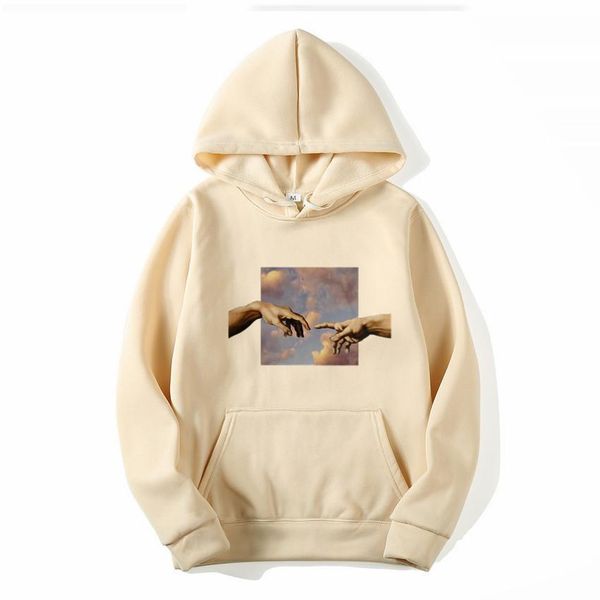 

men hoodies lover's couple finger touch sweatshirts fleece pullover coat loose casual hipster match eye-catching kg-1109, Black