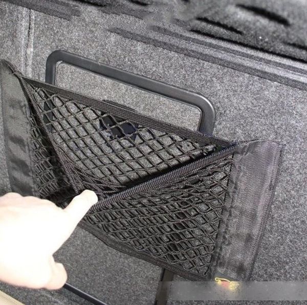 

household car velcro double layer net pocket trunk for storage bag car built-in bag car fire extinguisher fixed net a533