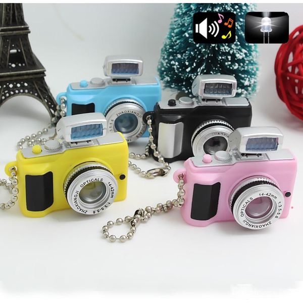

camera led keychains with sound led flashlight key chain key ring amazing gift keychain for women/men