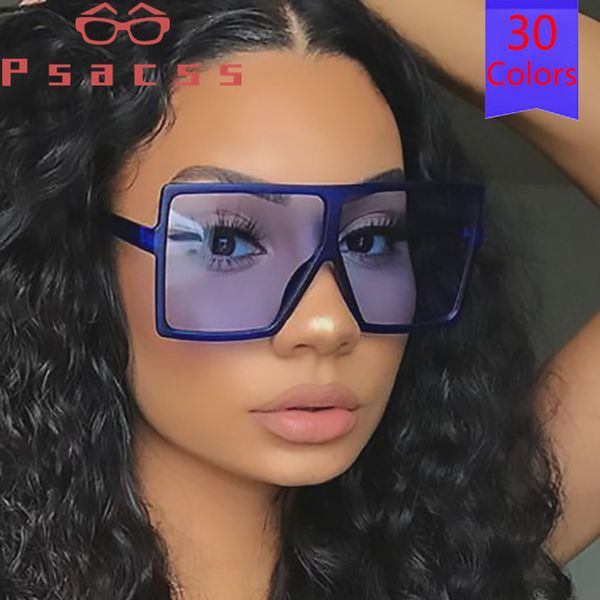 

psacss 2020 sun vintage sunglasses women/men eyeglass oversized brand glasses designer square feminino multicolor de sol oculos focok