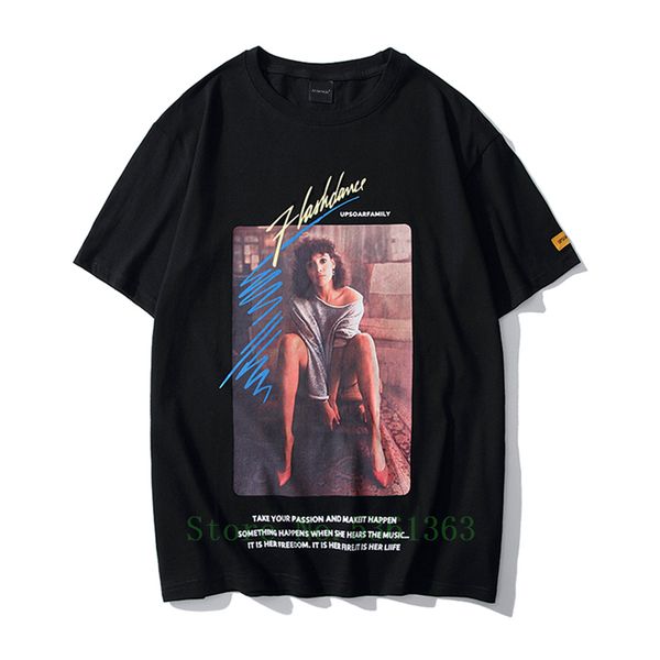 

men's tees girl pictures printed summer streetwear simple style casual t shirt high street o-neck couple streetwear