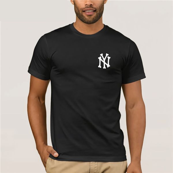 

ny logo bones t shirt i love usa style baseballer retro homies summer short sleeves fashion t-shirt ing