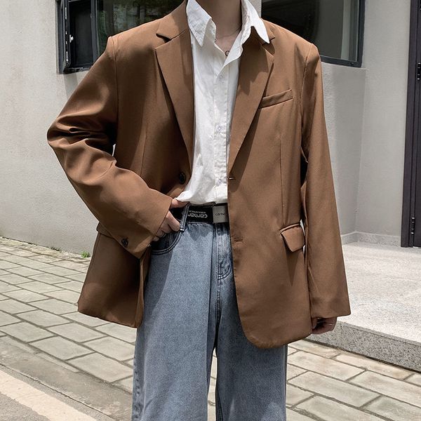 

men's suits & blazers ewq / wear korean style solid color small suit jacket male's loose casual vintage fashion 9y3720, White;black