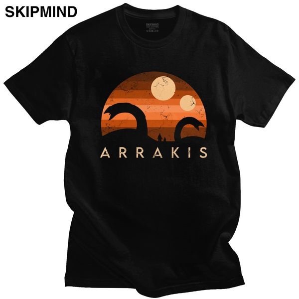 

male 2020 dune muad' dib tee short sleeved cotton arrakis sandworm t-shirt science fiction herbert frank film fans t shirt
