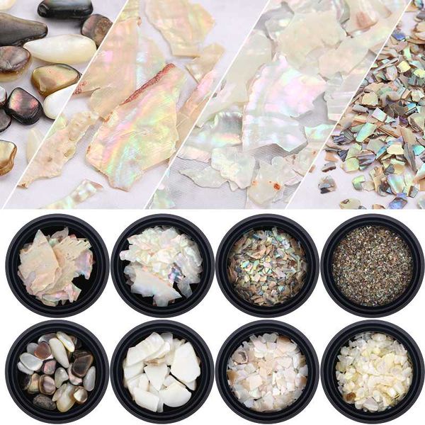 

natural abalone shell irregular fragment nail art 3d charm decoration slice diy nail decals for uv gel acrylic nails manicure, Silver;gold
