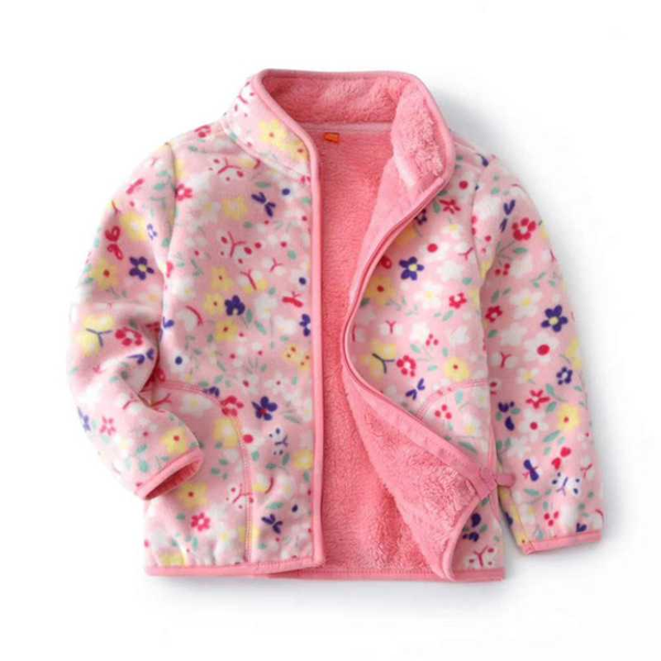 

jackets jumping meters fashion baby clothes girls flowers print cartoon for 2-6t long sleeve coral fleece zipper jacket, Blue;gray