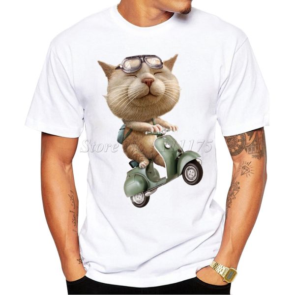 

2019 new arrivals cute cat design men's t shirt boy cool style casual t-shirt