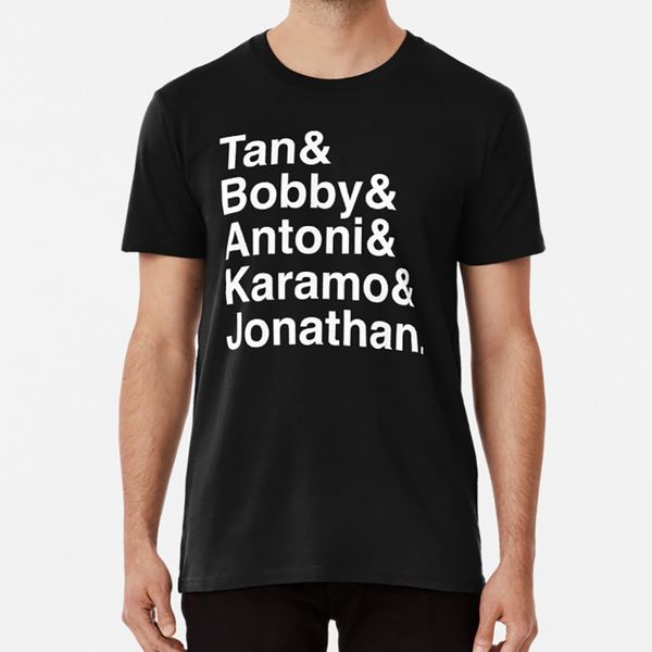 

queer eye tan бобби антони karamo джонатан (белый на черный) тенниска queer eye queer