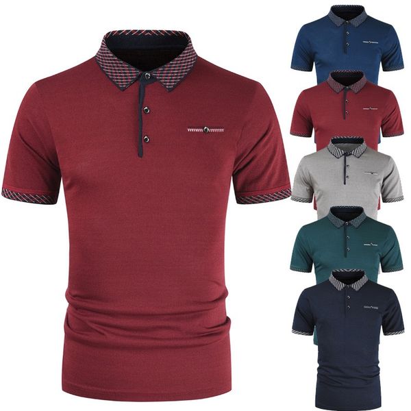 

men's striped turn-up collar shirts cotton polyester oversize blouses solid color slim mens button shirts business dress chemise, White;black