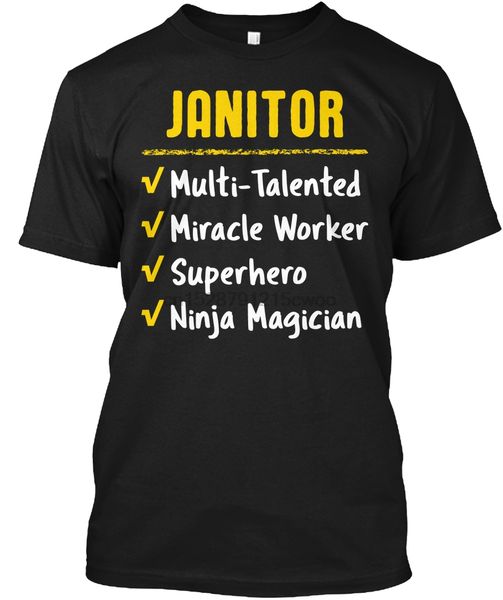 

men t shirt janitor miracle worker superhero gift women t-shirt
