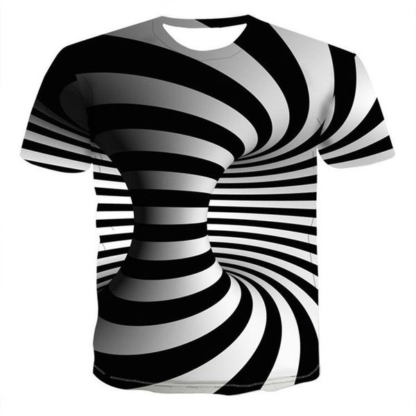 

summer three-dimensional 3d vortex cute 3d print shirts funny anime plus size men clothing