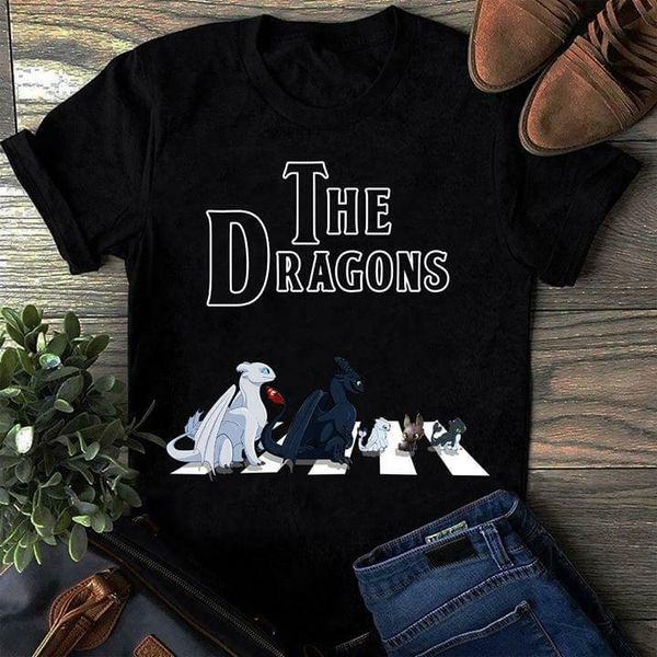 

toothless dragon the dragon abbey road t shirt black cotton men s 4xl us stock