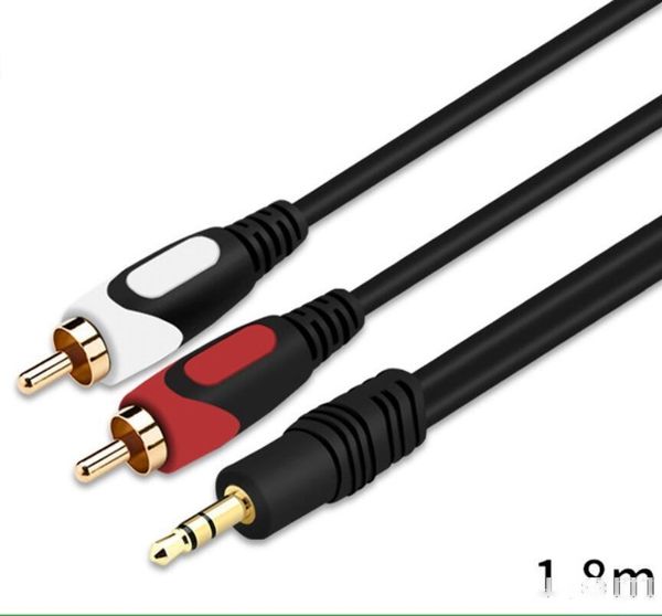 

3.5mm stereo jack male to 2rca male audio cable foil braided shielded for speakers amplifier 1.8m 3m 5m
