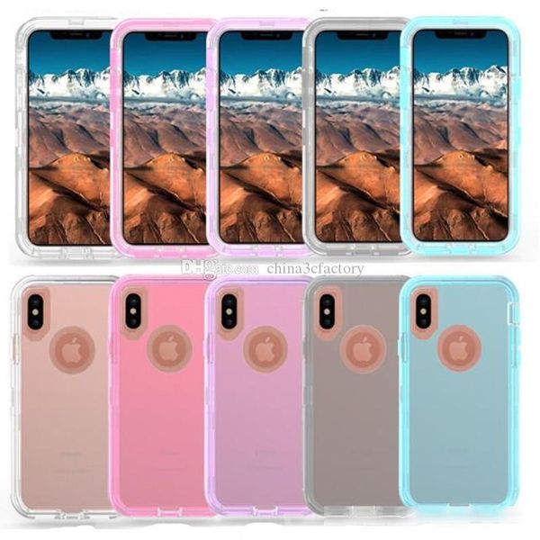 

luxury 3in1 defender phone case soft tpu bumper clear heavy duty hybrid back cover for iphone 6 7 8 plus xr xs max case