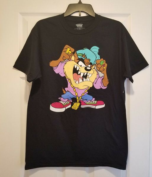 

new tazmanian devil taz medium looney tunes black cotton t-shirt