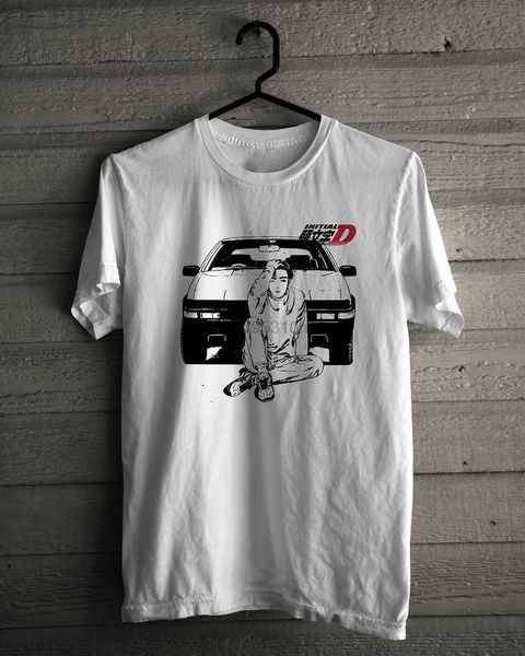 

initial d drift racer japan anime takumi white cotton mens size s-3xl new men summer casual design t shirt
