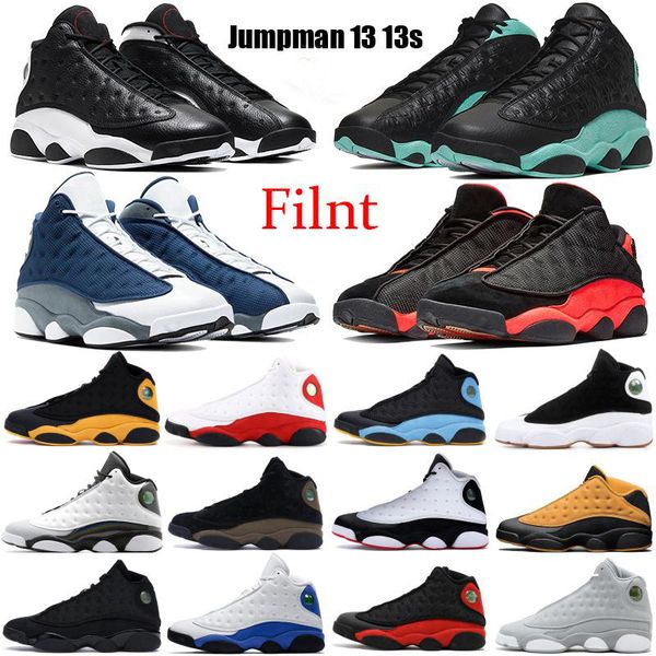 

flint jumpman 13 13s men basketball shoes reverse he got game cap and gown black island green bred court purple carmelo anthony sneakers