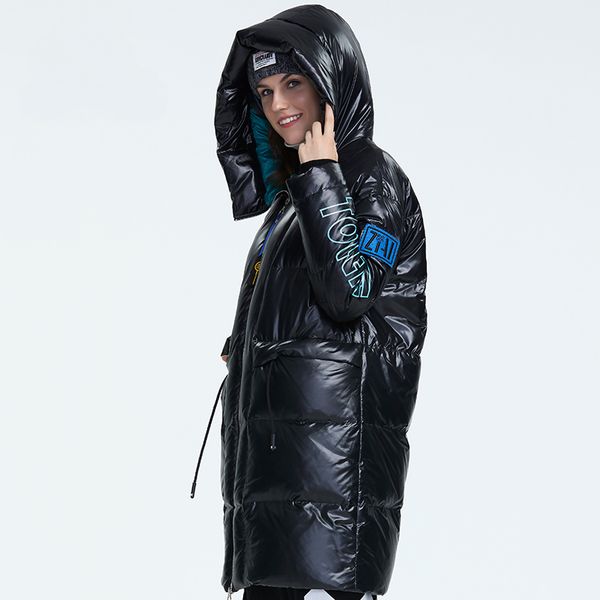 

Winter new arrival women down jacket red top color with a hood with zipper long winter coat women, Tan;black