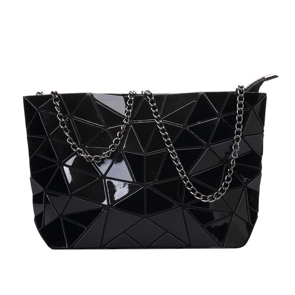 

women shoulder bag geometry women mini chain holography crossbody bags plain folding handbags messenger bag