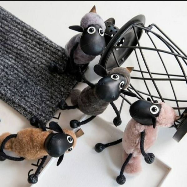

the new lamb shaun doll doll bag pendant pendant real wool fur pendant cashmere car keychain001