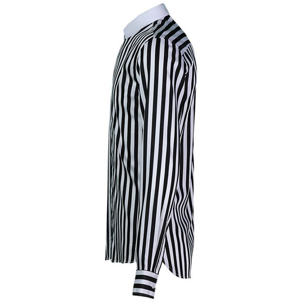 

men's casual shirts striped fashion classic trend long sleeve dress shirt camisa masculina mens slim fit 4xl, White;black
