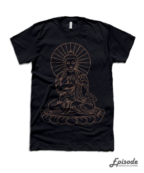 

buddha graphic print mens & crew neck t-shirt men t shirt