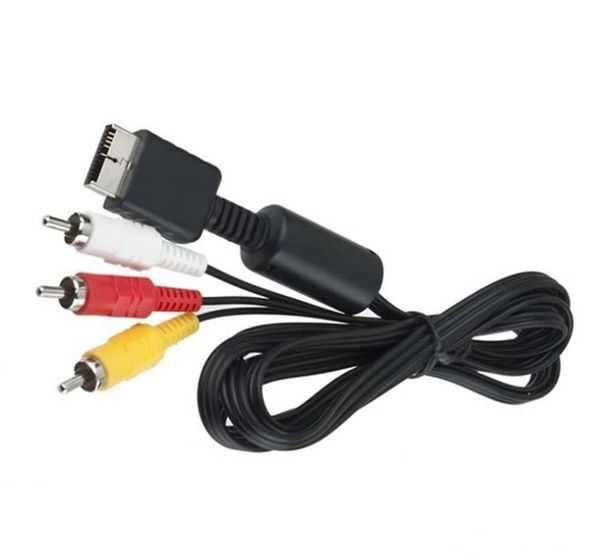 

wholesale 500pcs/lot 6 ft audio video av cable cord to rca for sony playstation 2 ps2 playstation